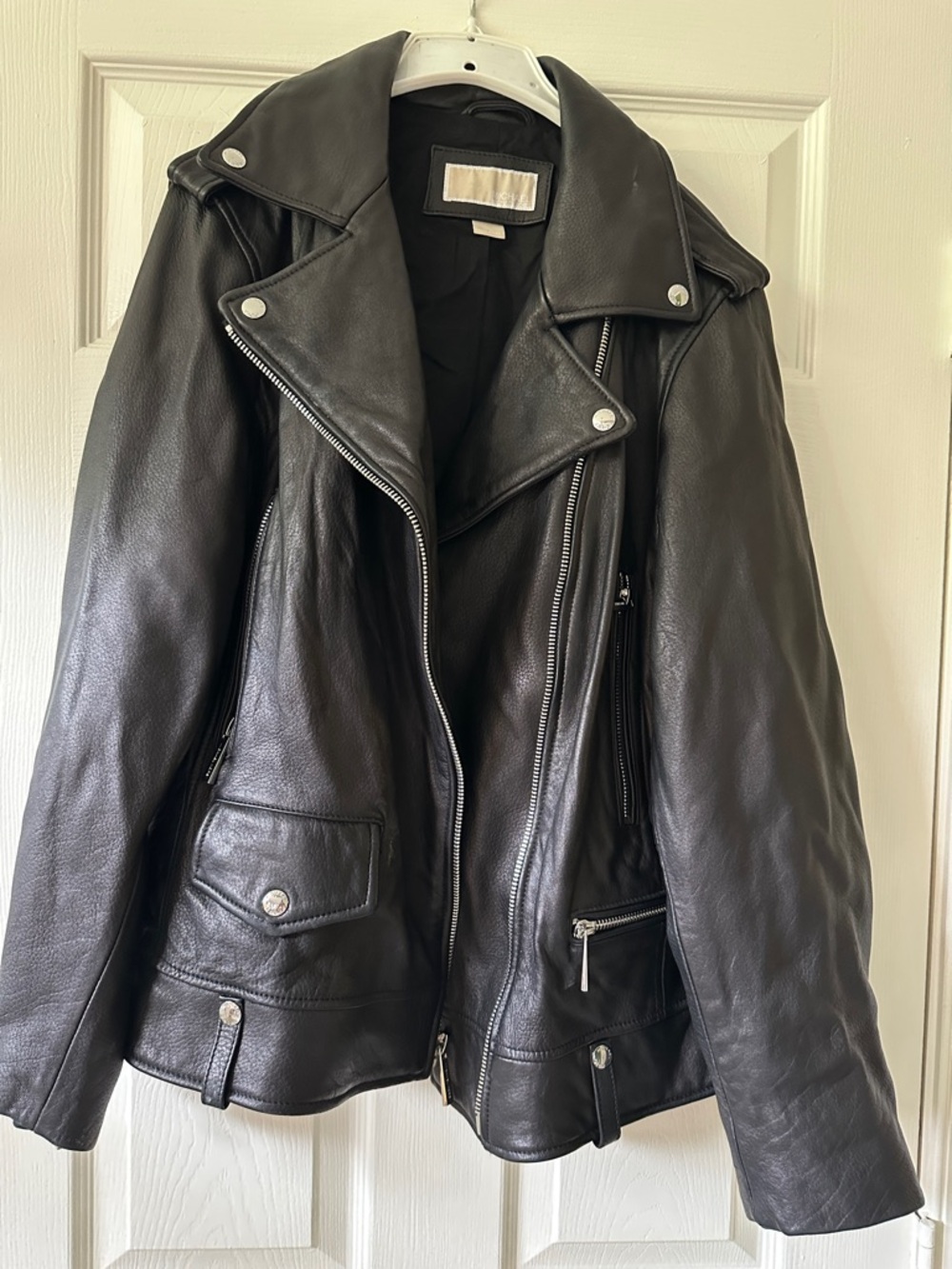 MICHAEL Michael Kors Black Leather Moto Jacket
